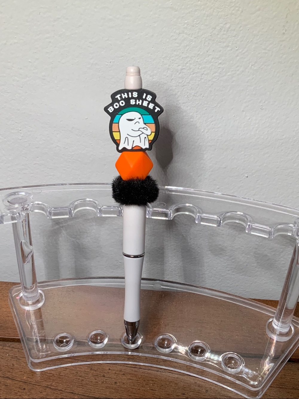 White Pen with Ghost Topper and Orange Bead